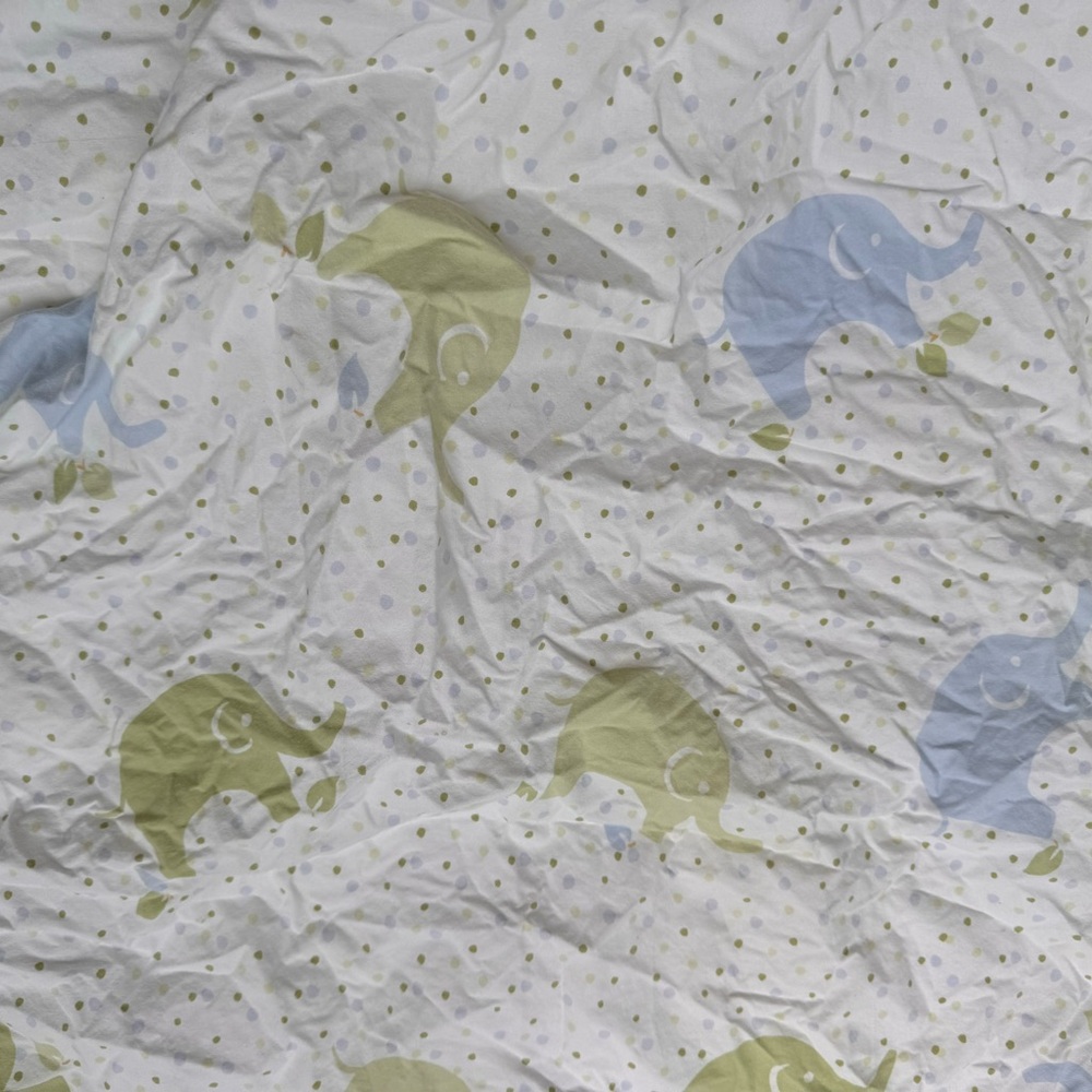 Pottery Barn Kids Crib Fitted Sheet Elephant Baby Infant